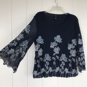 Alfa Embroidered Navy top